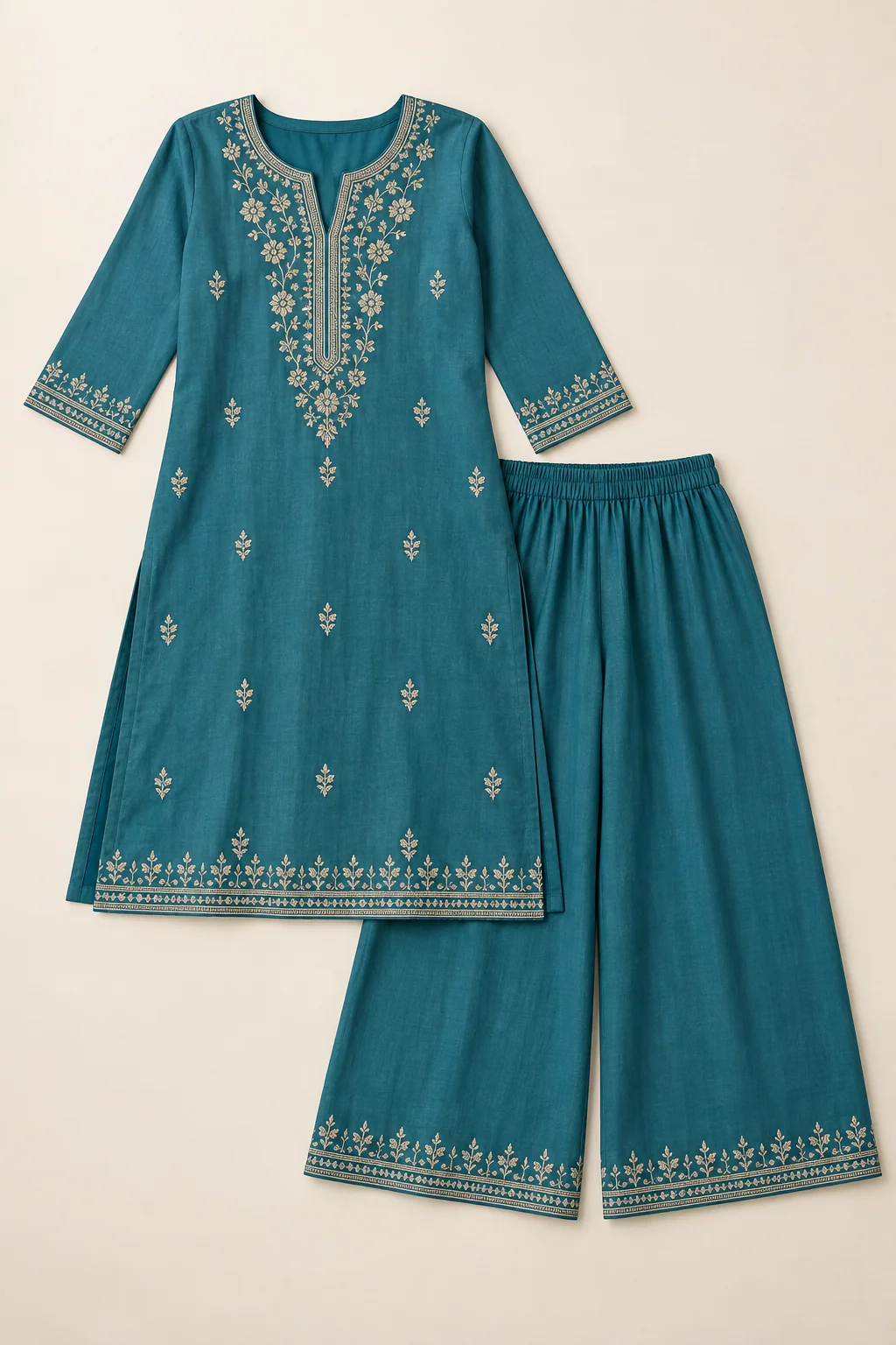 Teal Blue Palazzo Set